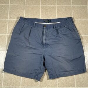 Vintage Polo Ralph Lauren Tyler Shorts Mens Size 38 Washed Blue Pleated Preppy
